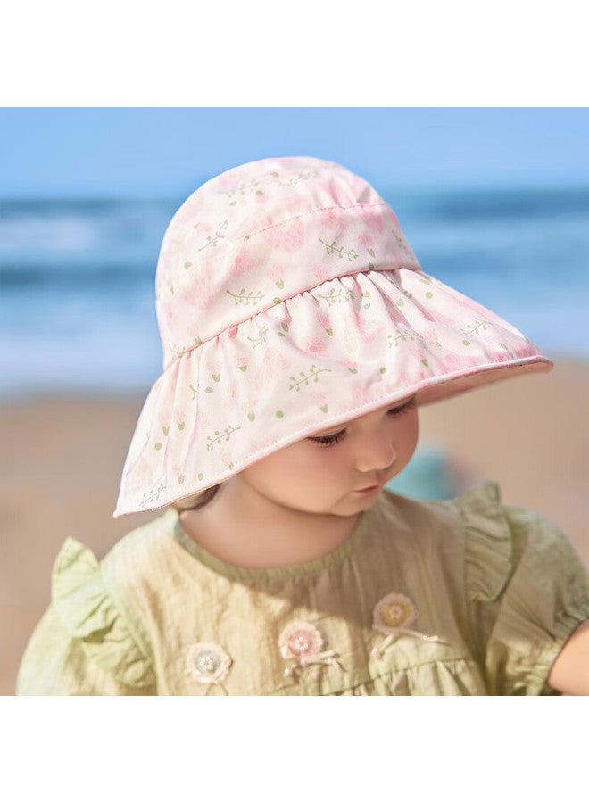 Lemonkid Kids Sun Protection Hat Girls Open-top Uv Protection Baby Sun Hat Shade Cap Spring Peach Pink - Image 2