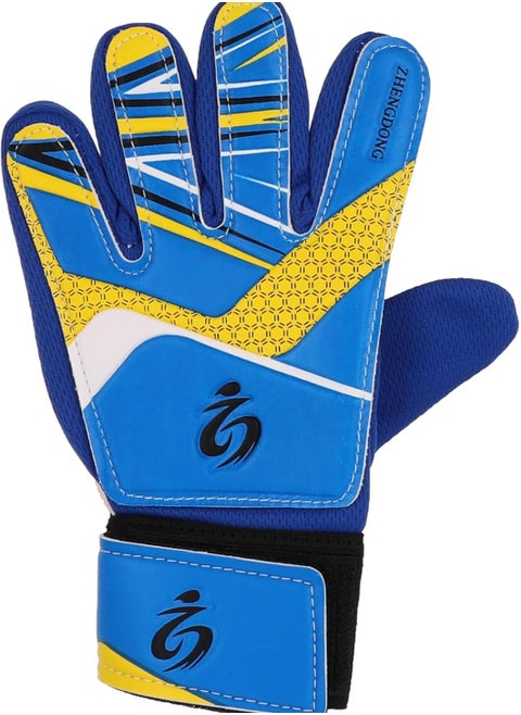 Generic Football Goal-keeper Full Finger Gloves, Size 5 - Blue - (27×15) cm