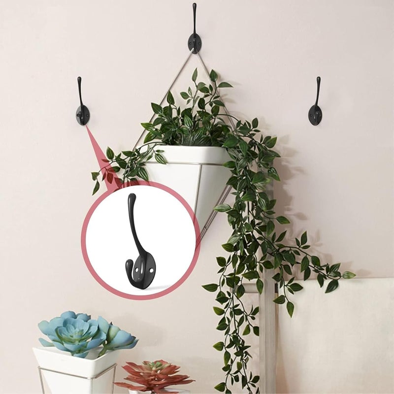 12PCS Heavy - Duty Wall Hooks for Hanging - Black - Image 5