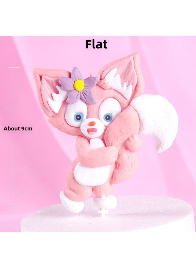 2022 Baking Cake Decorating Cartoon Series Cute Fox Doll Ornaments Plug In Brand Internet Celebrity Dress Up-Color:Cute Fox 03  - Image 1