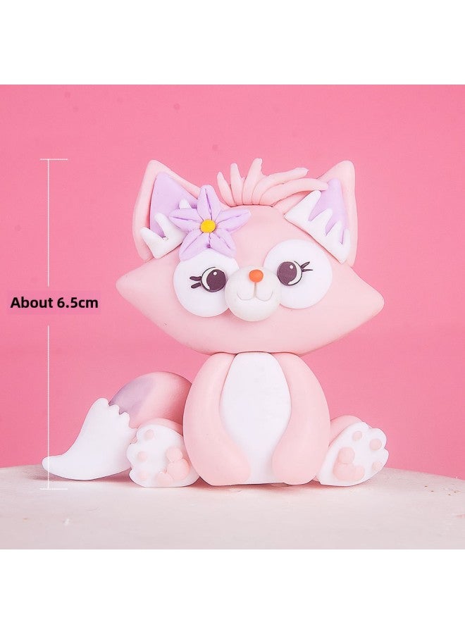 2022 Baking Cake Decorating Cartoon Series Cute Fox Doll Ornaments Plug In Brand Internet Celebrity Dress Up-Color:Cute Fox 03  - Image 4