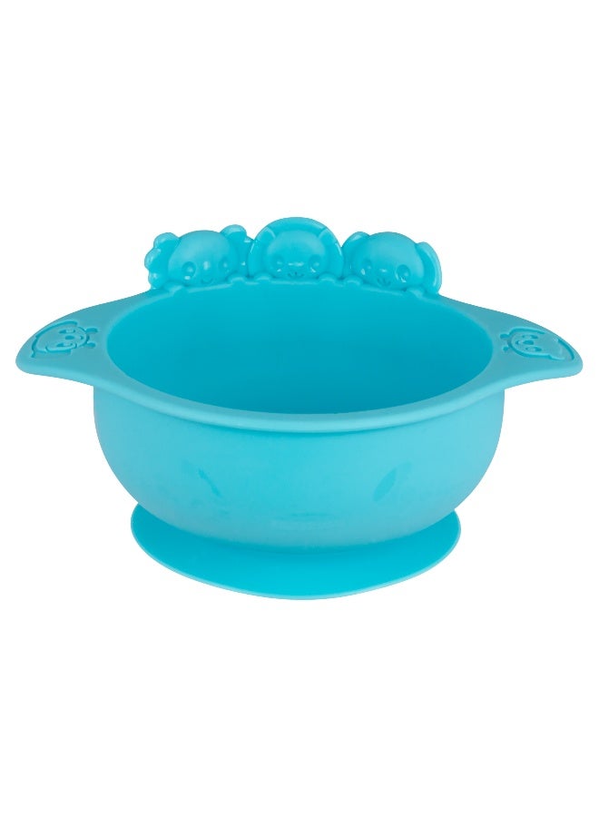 Playgro Peek-A-Boo Pals Silicone Bowl – Blue – BPA-Free Food-Grade Silicone Baby Feeding Bowl, Strong Suction Base for Weaning & Self-Feeding Toddlers - Image 2
