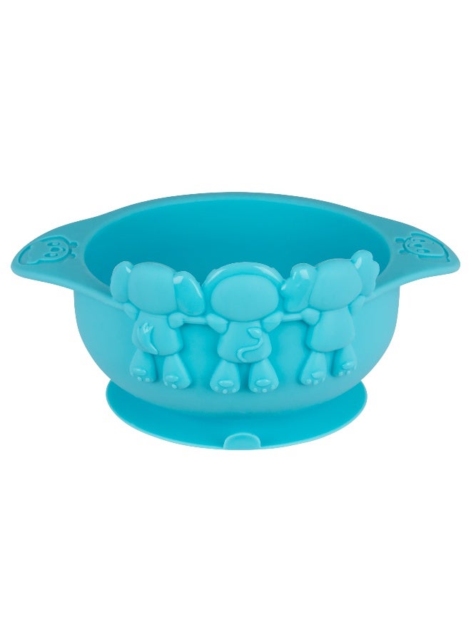 Playgro Peek-A-Boo Pals Silicone Bowl – Blue – BPA-Free Food-Grade Silicone Baby Feeding Bowl, Strong Suction Base for Weaning & Self-Feeding Toddlers - Image 1