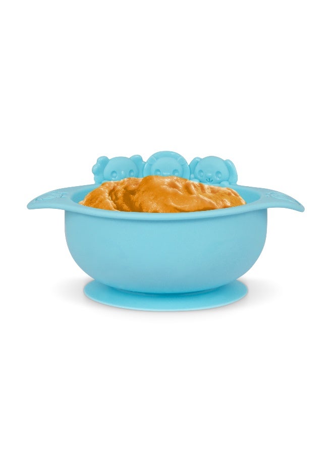 Playgro Peek-A-Boo Pals Silicone Bowl – Blue – BPA-Free Food-Grade Silicone Baby Feeding Bowl, Strong Suction Base for Weaning & Self-Feeding Toddlers - Image 3