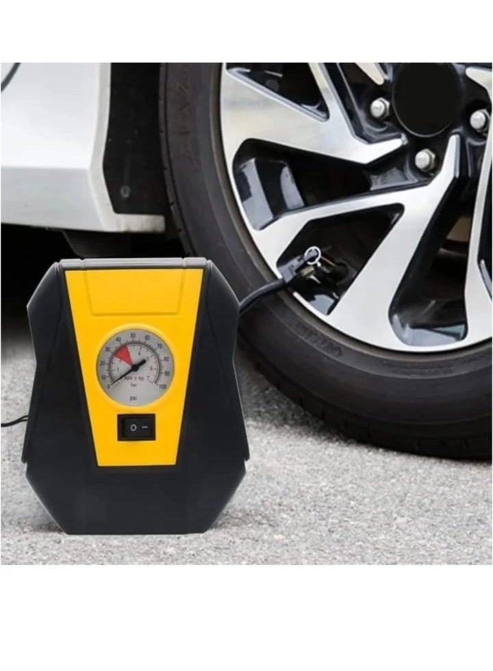 Denx Portable Car Tyre Inflator with Analog Pressure Gauge – 12V Air Compressor Pump for Car, Bike, SUV & Ball Inflation  - Image 5