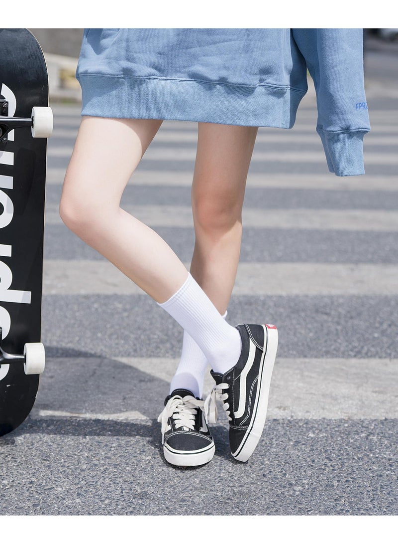 Sweet seven Women's Lightweight Cotton Crew Socks - 5 Pairs of Casual Thin Mid-Calf Socks - Image 2