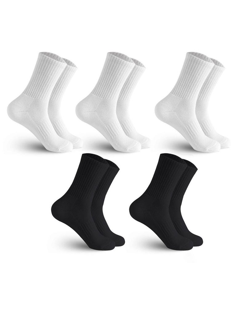Sweet seven Women's Lightweight Cotton Crew Socks - 5 Pairs of Casual Thin Mid-Calf Socks - Image 1