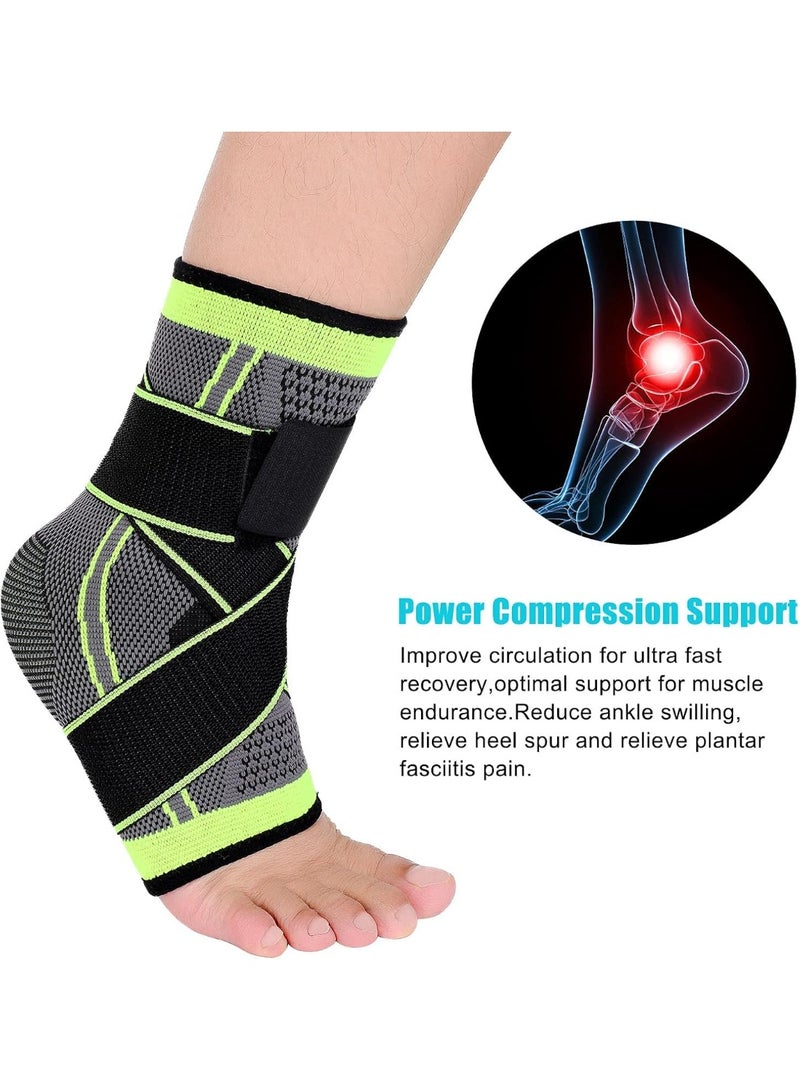Elastic Compression Ankle Brace Set - High-Performance Support Socks with Adjustable Straps for Joint Pain Relief - Breathable Ankle Stabilizer for Post-Injury Recovery - Image 4