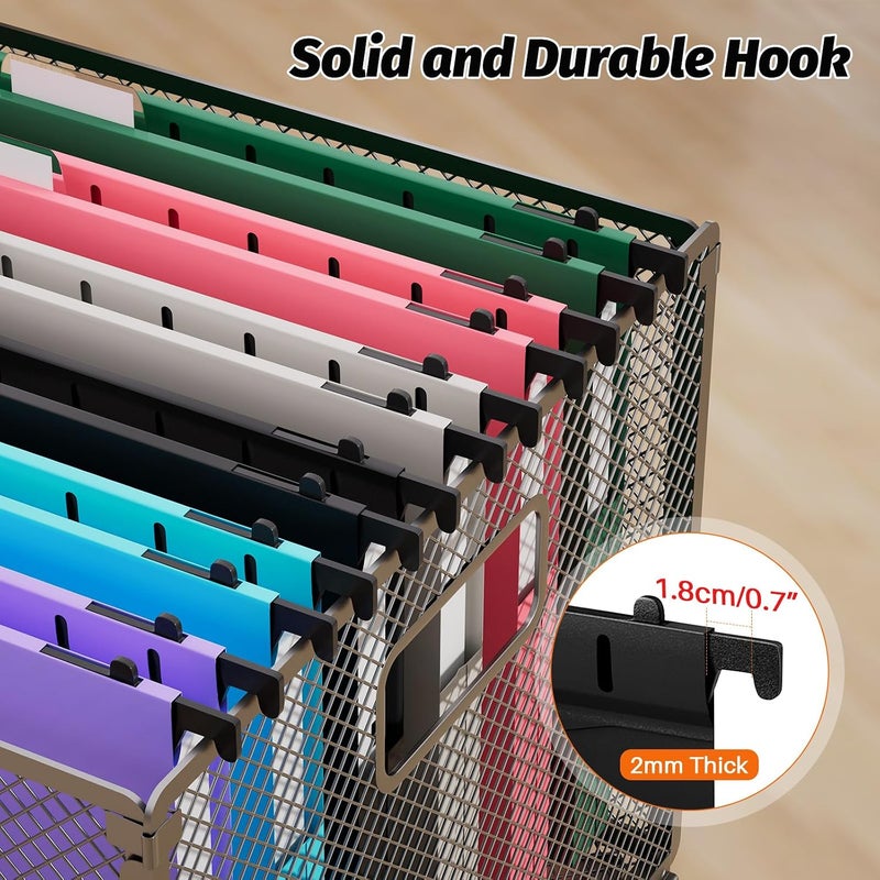 SHUTEX Extra Capacity Plastic Hanging File Folders,12 Pack Reinforced Hang Folder,Heavy Duty 1 Inch Expansion,Filing Cabinet Folders Letter Size for Bulk Files/Medical Charts (Sides Sealed, Assorted Colors) - Image 4