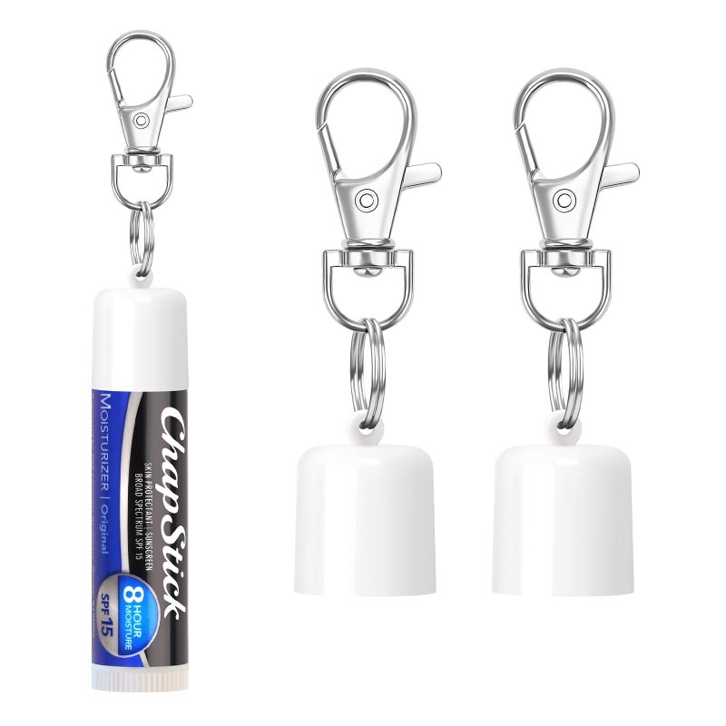 Rolitwils Chapstick Holder Keychain 2 Pack - Leak-Proof Lip Balm Holder for Original 0.15oz, with Secure Metal Keyring for Women Gifts, Backpack & Keychain Accessories - Image 1