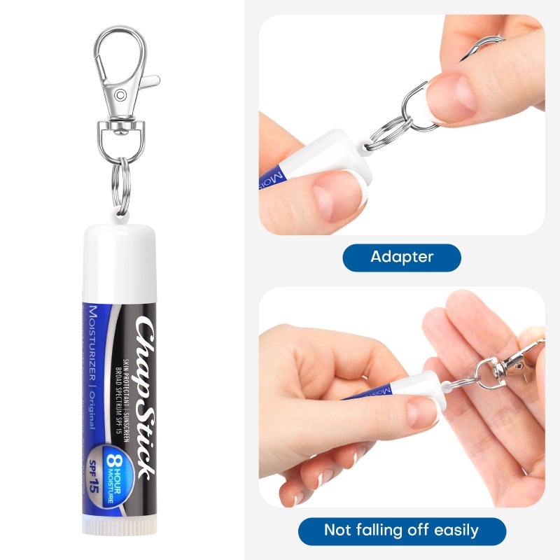 Rolitwils Chapstick Holder Keychain 2 Pack - Leak-Proof Lip Balm Holder for Original 0.15oz, with Secure Metal Keyring for Women Gifts, Backpack & Keychain Accessories - Image 4
