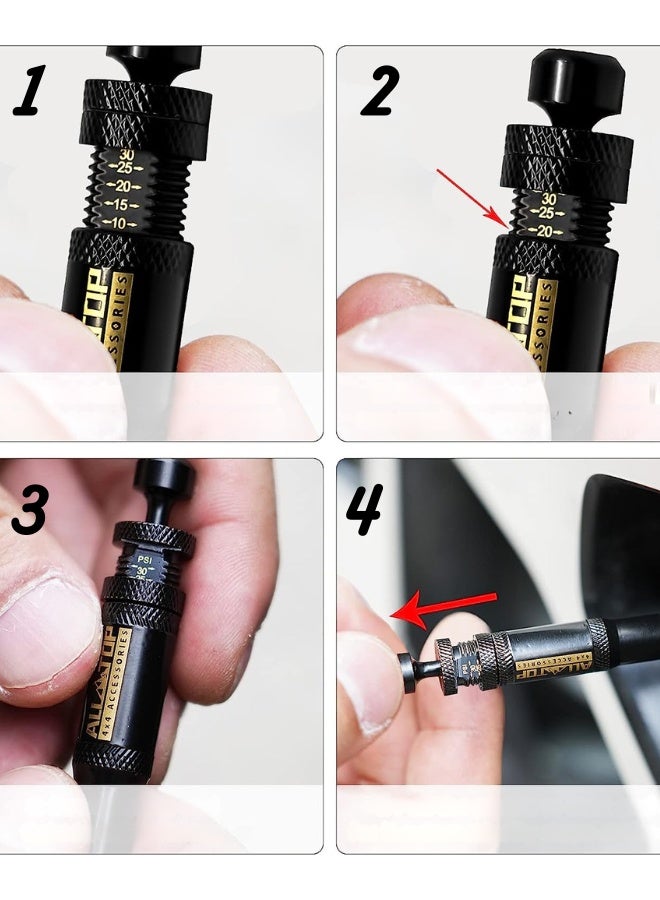 ALL-TOP Adjustable Auto-Stop Tire Deflator Valve Kit, 10-30 PSI Air Down Tool Offroad Accessories, 4 Pcs - Image 3