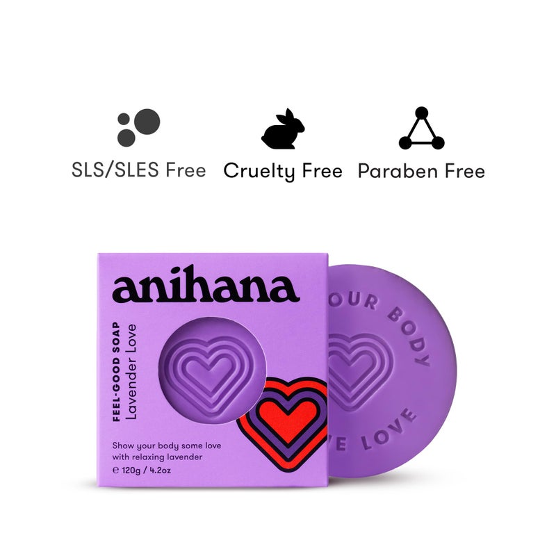 ANIHANA Feel-Good Soap 3 Pack with Coconut Oil and Shea Butter, Gentle Cleansing, Paraben Free, Cruelty Free, Refreshing Lavender Love Scent, 4.2 oz each - Image 2