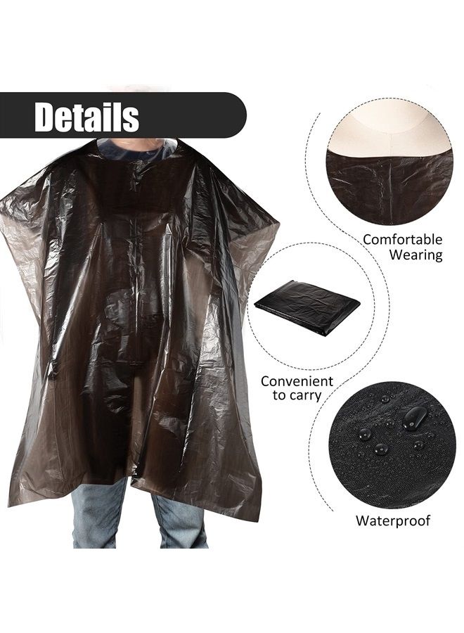 WILLBOND 100 Disposable Salon Cape Waterproof Hair Dye Cutting Coloring Apron Shawl Barber Shampoo Cape (Black, 51.2 x 36.2 Inch) - Image 2