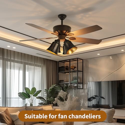 ALUCSET Ceiling Fan Light Covers, 4 Pack Pendant Light Shade Replacement with 1-5/8" Fitter, ALUCSET 4.5" Height and 4-3/4" Diameter, Metal Bell Shaped Cover for Chandelier Pendant Light Wall Sconces Series - Image 5