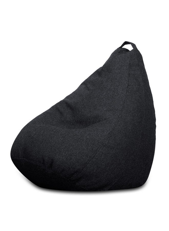 Style Homez Style Homez ORGANIX Collection, Classic Bean Bag XL Size Black Color in Organic Jute Fabric, Cover Only - Image 1