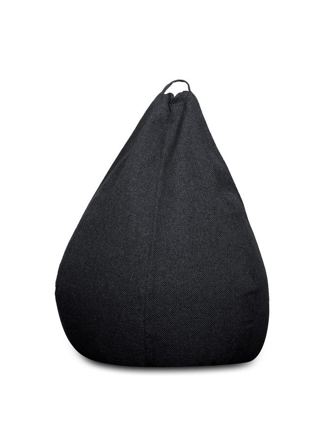 Style Homez Style Homez ORGANIX Collection, Classic Bean Bag XL Size Black Color in Organic Jute Fabric, Cover Only - Image 5