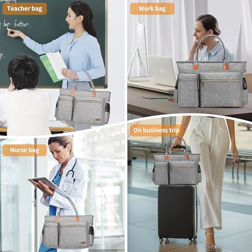 Rabjen Nurse Tote Bag for Work with Padded 156 Laptop Sleeve Medical Supplies Shoulder Bag for Home Health Care - Image 3