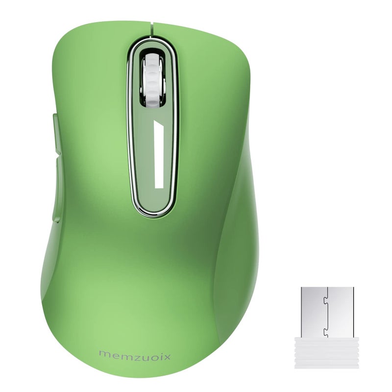 memzuoix 2.4G Wireless Mouse, 1400 DPI Mobile Optical Cordless Mouse with USB Receiver, Portable Computer Mice for Laptop, PC, Desktop, MacBook, 5 Buttons (Mint Green) - Image 1
