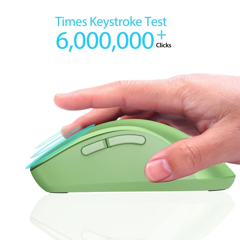 memzuoix 2.4G Wireless Mouse, 1400 DPI Mobile Optical Cordless Mouse with USB Receiver, Portable Computer Mice for Laptop, PC, Desktop, MacBook, 5 Buttons (Mint Green) - Image 3