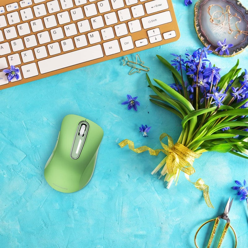 memzuoix 2.4G Wireless Mouse, 1400 DPI Mobile Optical Cordless Mouse with USB Receiver, Portable Computer Mice for Laptop, PC, Desktop, MacBook, 5 Buttons (Mint Green) - Image 4