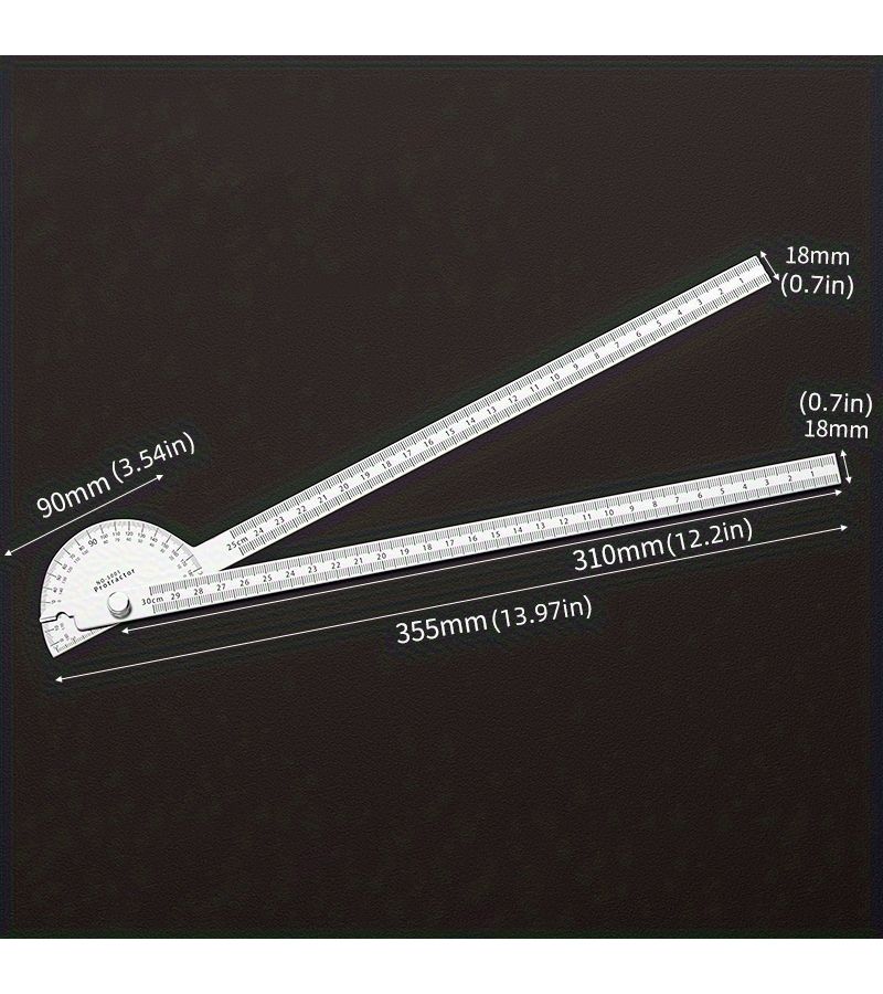 Angle Protractor Finder Ruler Two Arm Woodworking Measure Tool With 0 180 Degrees Adjustable 14 13 Inch - Image 3