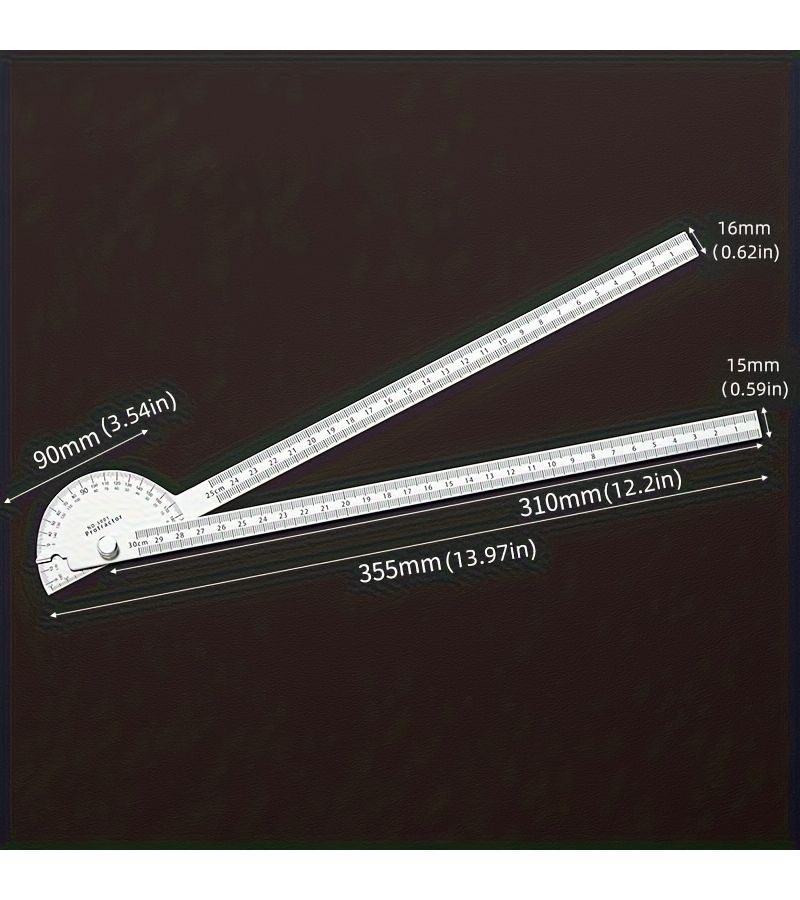 Angle Protractor Finder Ruler Two Arm Woodworking Measure Tool With 0 180 Degrees Adjustable 14 13 Inch - Image 4