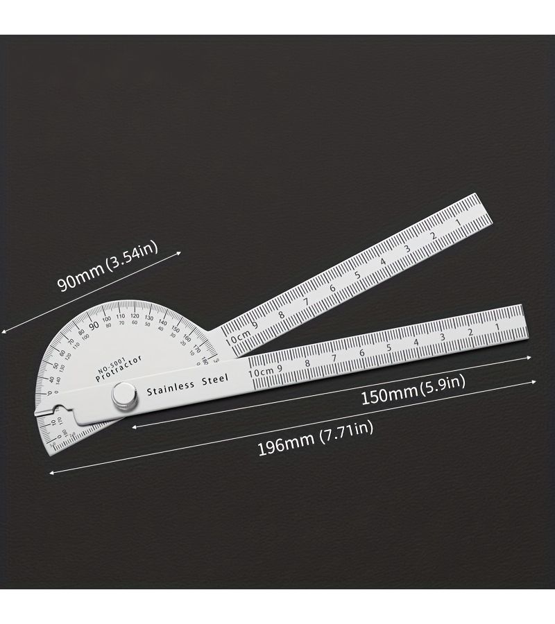Angle Protractor Finder Ruler Two Arm Woodworking Measure Tool With 0 180 Degrees Adjustable 14 13 Inch - Image 2