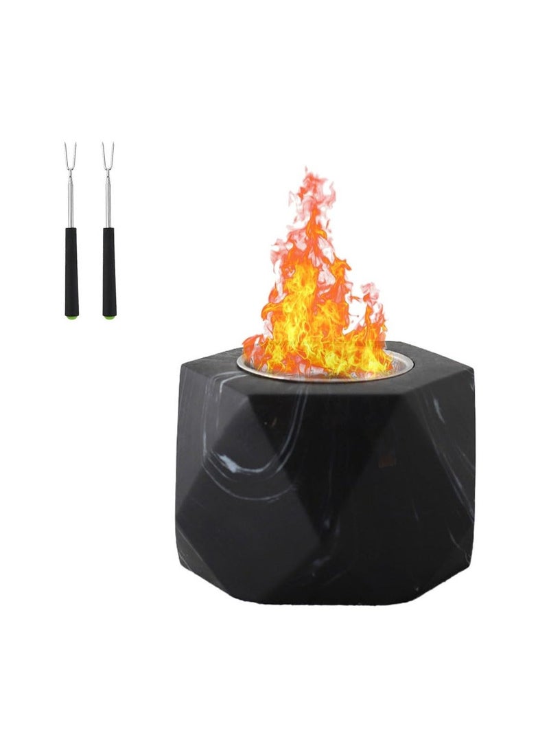Generic Small Fire Pit Portable Fireplace, Indoor Tabletop Fire Bowl, Patio Fire Pit with Telescopic Grill Fork, Ideal for Indoor and Outdoor Barbecue Gatherings  - Image 1