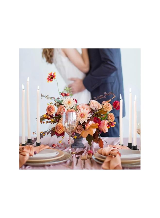 The Bros Taper Candle Holder, 4Pcs Black Matte Iron Candlestick Holders Retro Candle Holders Columniform Bulk Farmhouse Decor for Table Centerpieces, Home Decoration, Party, Dinner. - Image 5