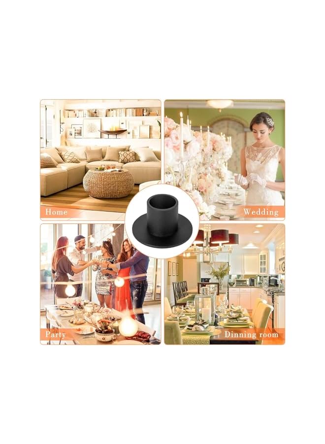 The Bros Taper Candle Holder, 4Pcs Black Matte Iron Candlestick Holders Retro Candle Holders Columniform Bulk Farmhouse Decor for Table Centerpieces, Home Decoration, Party, Dinner. - Image 4