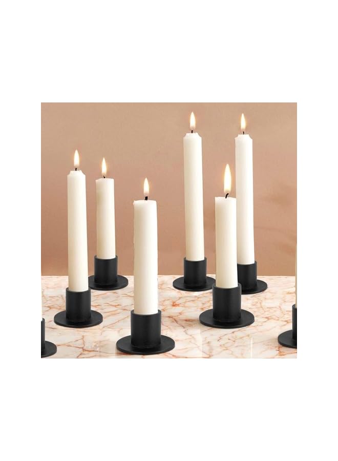 The Bros Taper Candle Holder, 4Pcs Black Matte Iron Candlestick Holders Retro Candle Holders Columniform Bulk Farmhouse Decor for Table Centerpieces, Home Decoration, Party, Dinner. - Image 3