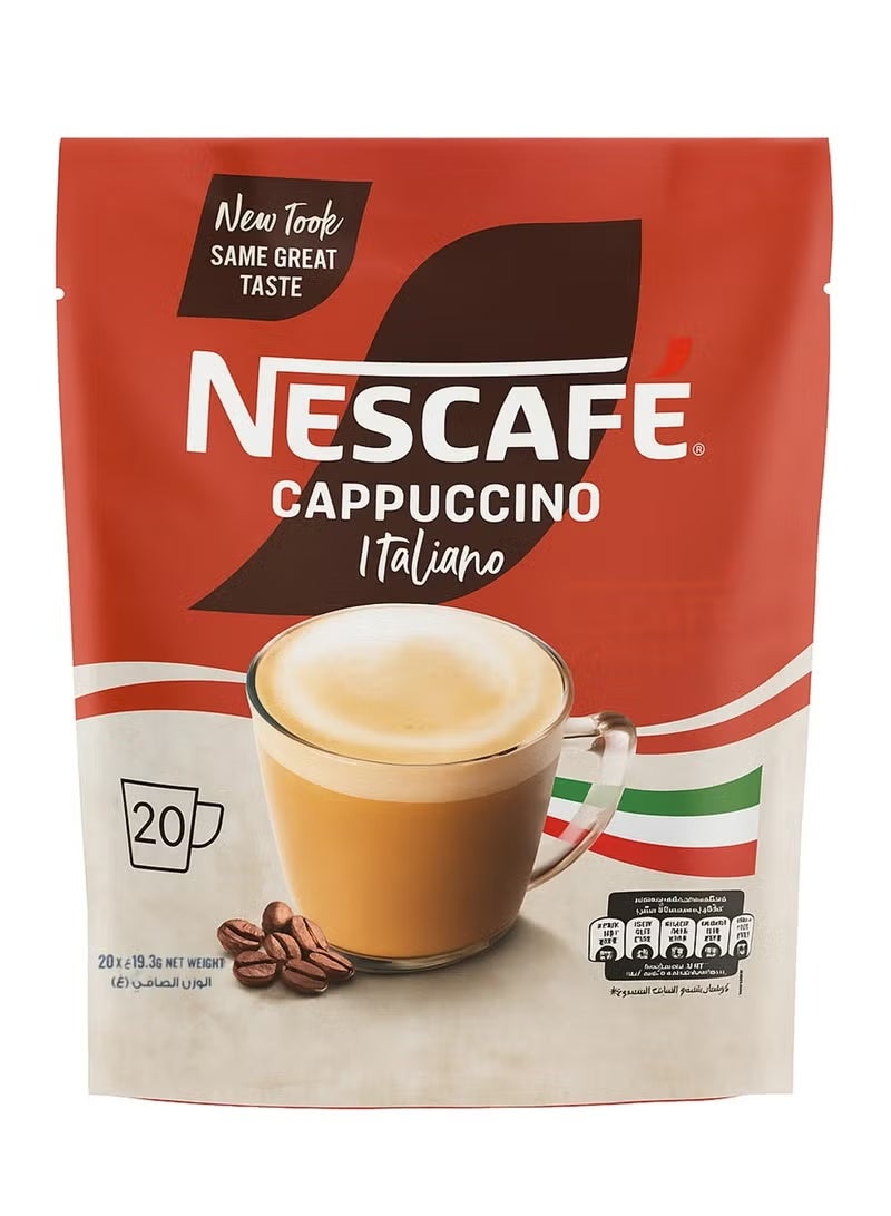 Nescafe Cappuccino Italiano Foamy Coffee Mix With Chocolate Sprinkle - 20 Sachets (19.3grams) - Image 1