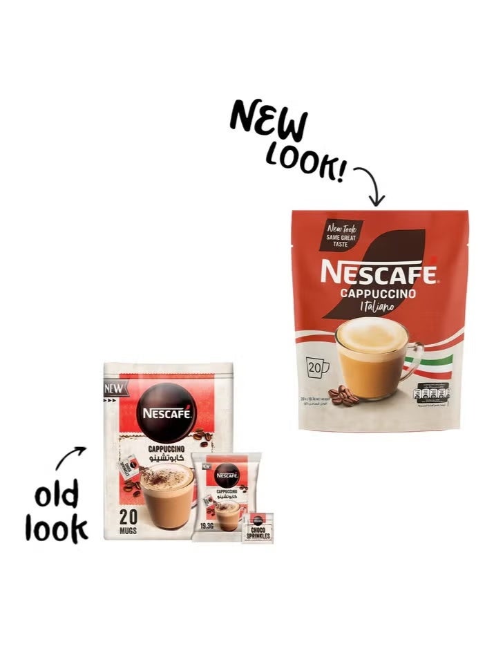 Nescafe Cappuccino Italiano Foamy Coffee Mix With Chocolate Sprinkle - 20 Sachets (19.3grams) - Image 2