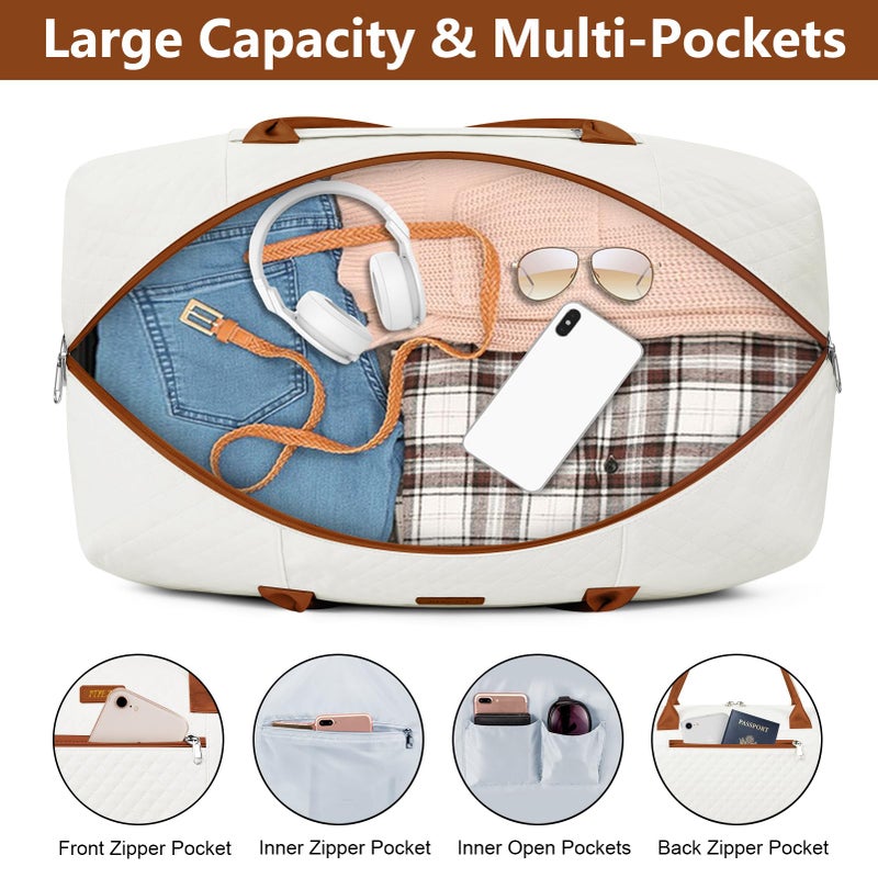 ITIEZY Weekender Bag for Women Travel Duffel Bag - Carry On Overnight Bag with Shoe Compartment Large Nylon Duffle Tote 21.5" for Traveling Business Weekend Trip 3Pcs Set - Image 3