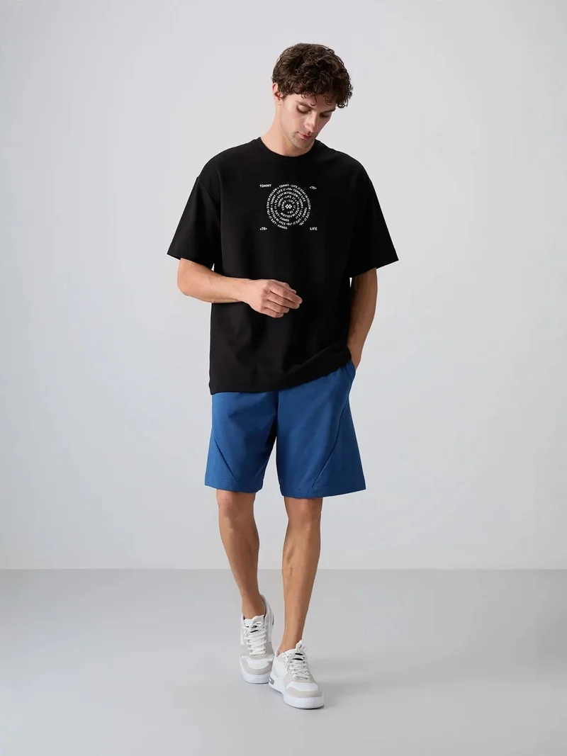 تومي لايف TOMMY Oversized Cotton-Blend Crew Neck T-Shirt
