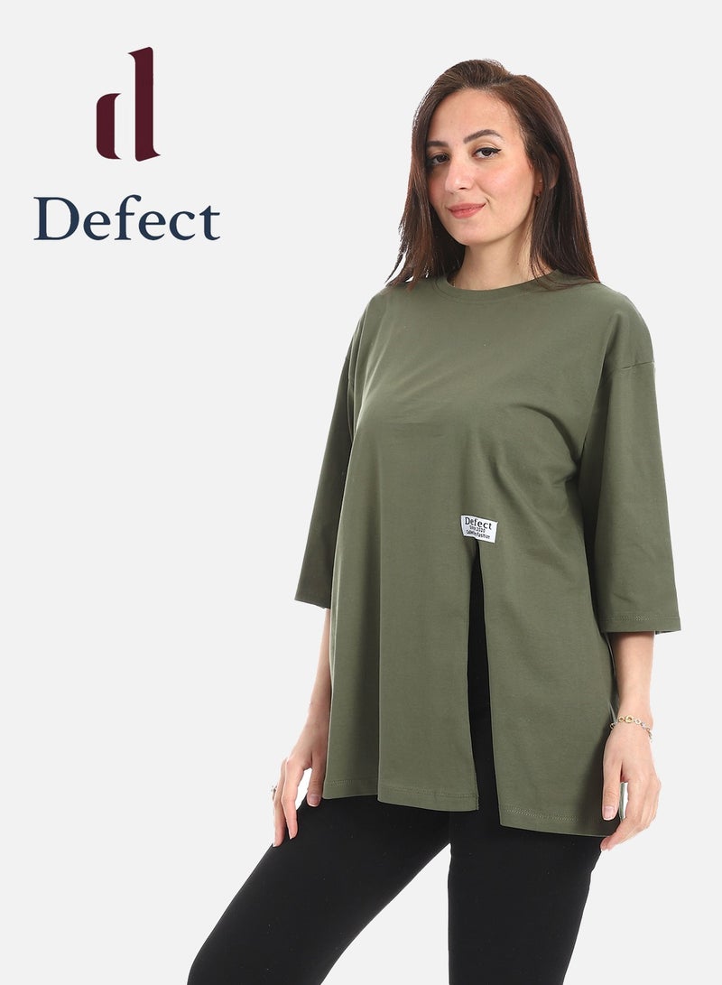 Defect Women's oversized T-shirt with side slit - Image 2