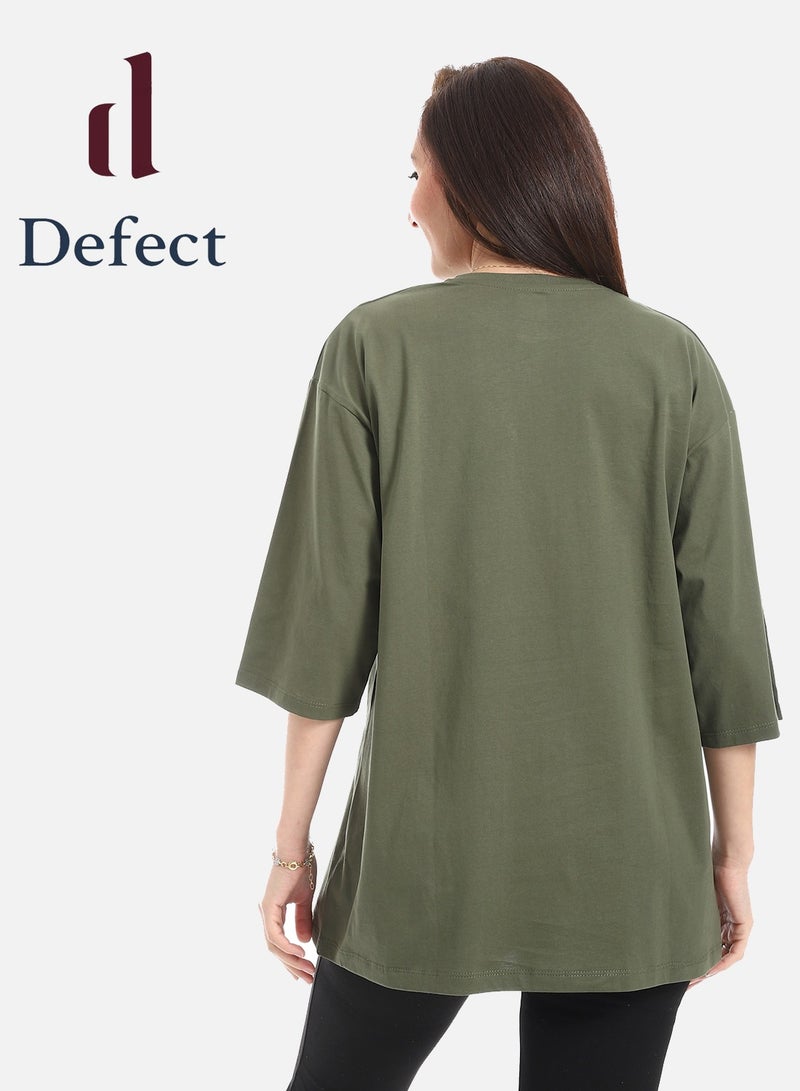 Defect Women's oversized T-shirt with side slit - Image 3