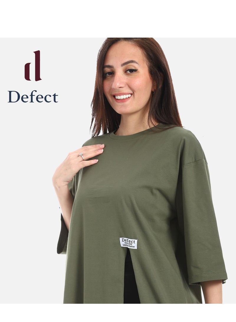 Defect Women's oversized T-shirt with side slit - Image 4