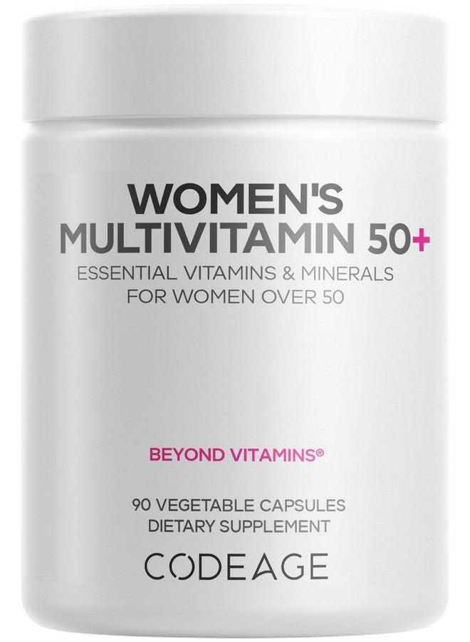 Codeage Women’s Multivitamin 50+ Supplement - Essential Vitamins for Women Over 50, Minerals, CoQ10, Hyaluronic Acid, Probiotics, Black Cohosh, Ashwagandha & Superfoods - Non-GMO - 90 Capsules - Image 1