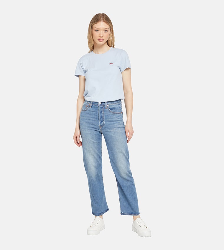 Levi's Ribcage Washed Straight Fit Jeans