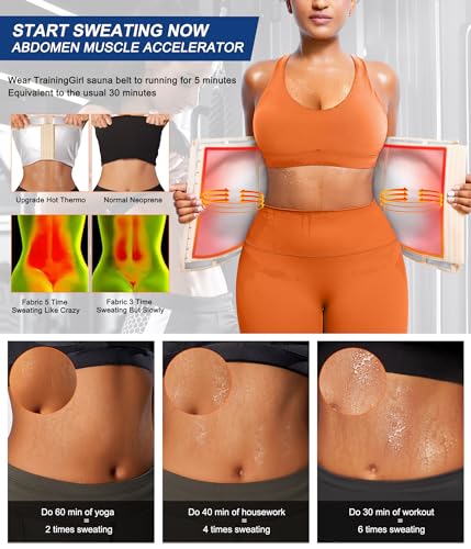 TrainingGirl Waist Trainer for Women Lower Belly Waist Trimmer Corset Tummy Wrap Workout Sweat Belt Band Sports Sauna Suit - Image 3
