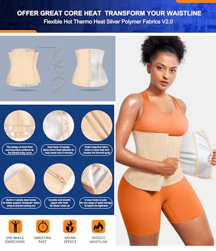 TrainingGirl Waist Trainer for Women Lower Belly Waist Trimmer Corset Tummy Wrap Workout Sweat Belt Band Sports Sauna Suit - Image 2