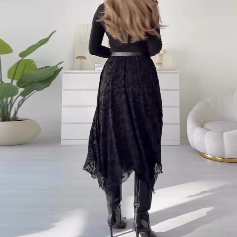 2026 Summer New Fashion Women'S Clothing Elegant French Lace Chiffon Skirt - Image 5