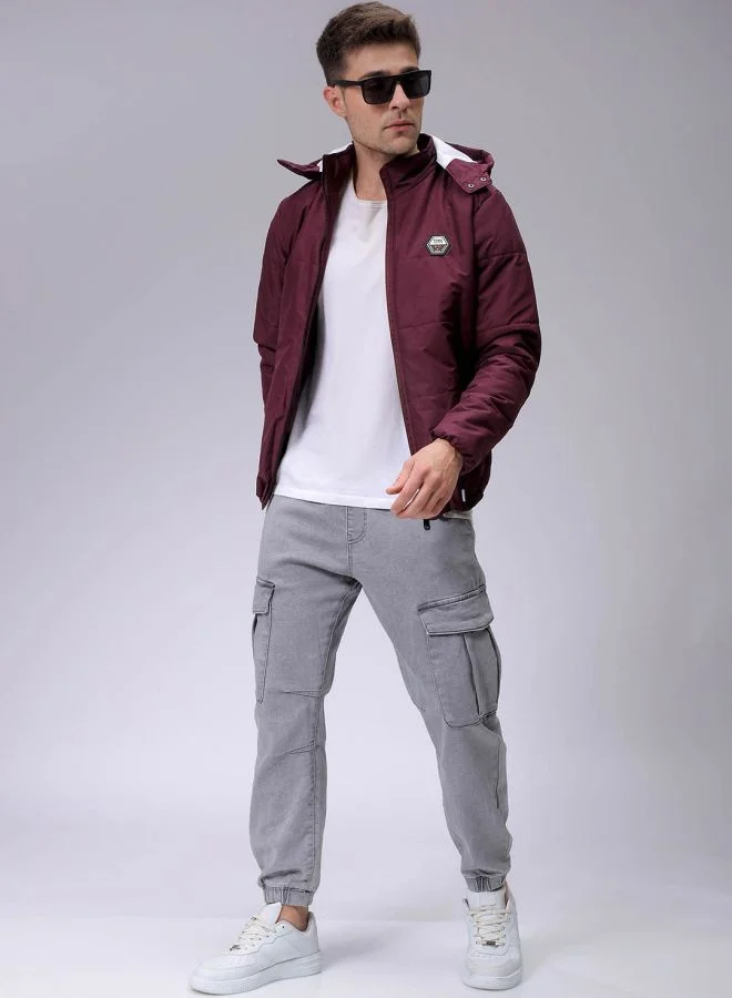 The Indian Garage Co Men Slim Fit Solid Bomber Jackets