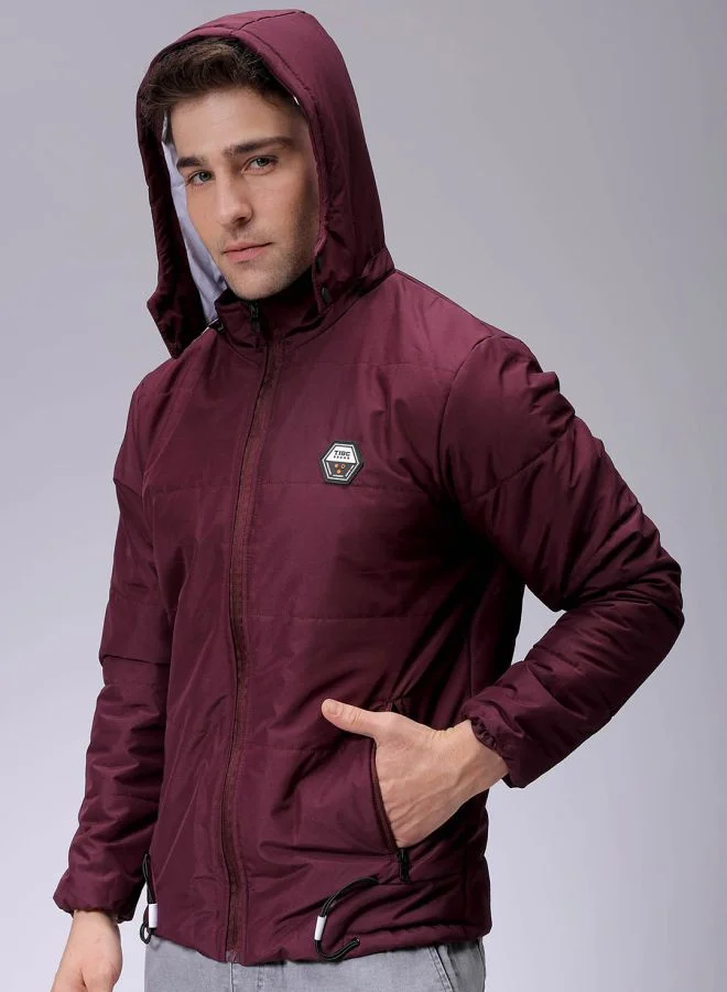The Indian Garage Co Men Slim Fit Solid Bomber Jackets