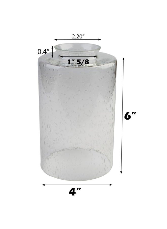 LEDUPDATES 3 PACK Clear Bubble Glass lamp shade, Ceiling Fan light cover replacement Seeded cylinder screw lip for fixture 1" 5/8 fitter - Image 4