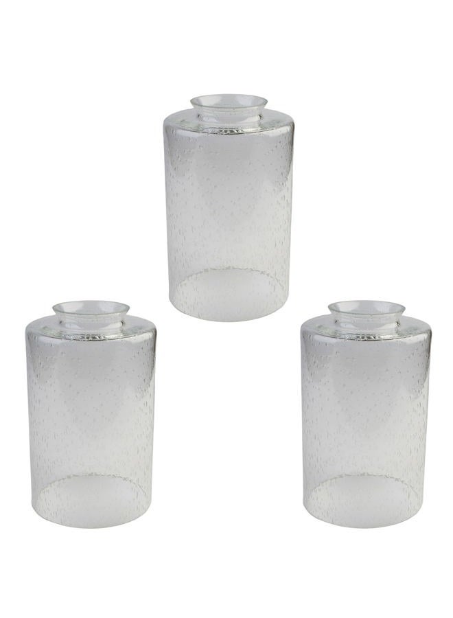 LEDUPDATES 3 PACK Clear Bubble Glass lamp shade, Ceiling Fan light cover replacement Seeded cylinder screw lip for fixture 1" 5/8 fitter - Image 5