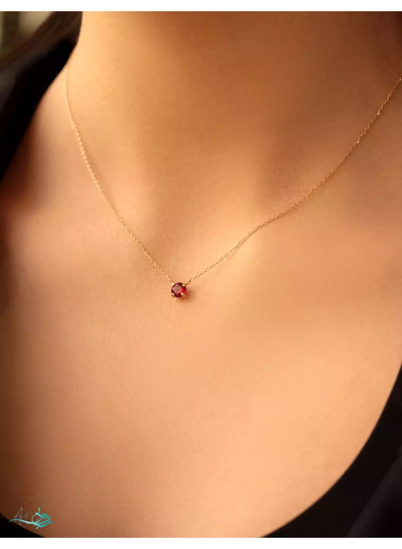 Ruby Art Gold 18K Pure Gold Women’s Necklace – Elegant & Premium Design-1.69  Gram - Image 2