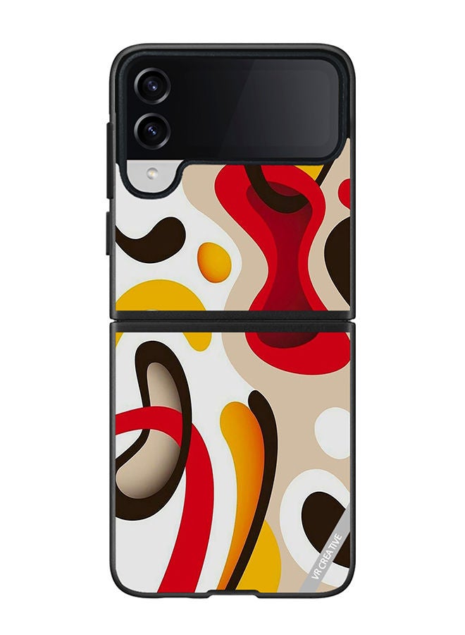 VR CREATIVE Protective Case Cover For Samsung Galaxy Z Flip4 Colorful Classy Design Design Multicolour - Image 1